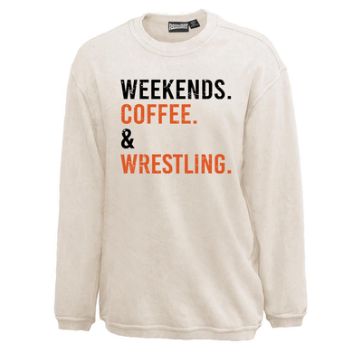 Weekends Coffee & Wrestling Cozy Crewneck