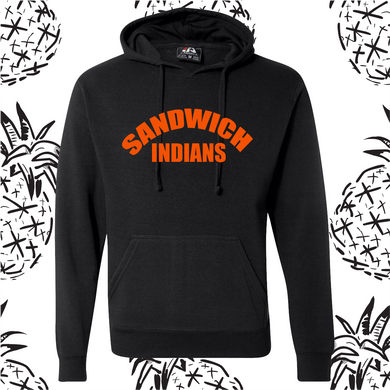 Sandwich Indians Orange Text Hooded Sweatshirt
