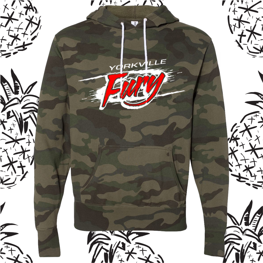 Yorkville Fury Logo Camo Hooded Sweatshirt