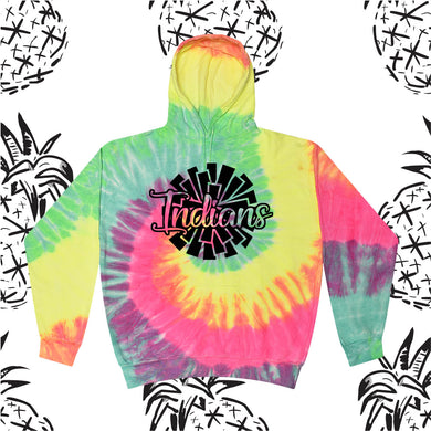 Indians Tie Dye Pom Pom Hooded Sweatshirt