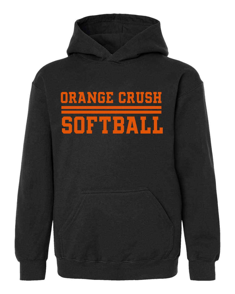 Orange Crush Softball Basic Hooded Sweatshirt Paislee Pop Designs